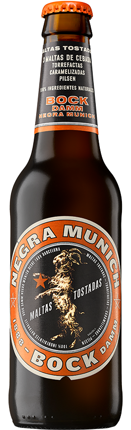 Cerveza negra Bock-Damm Munich lata 33 cl.