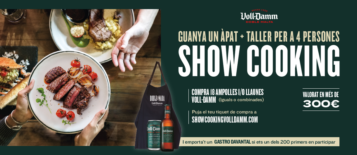 Guanya un àpat + taller per a 4 persones show cooking